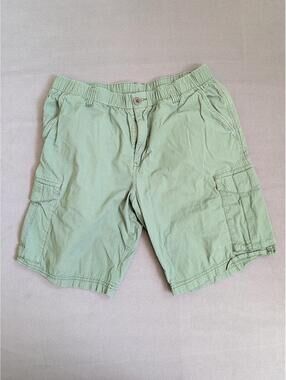 Tommy Bahama Shorts Mens 34 Green Cargo Stretch Elastic Waist 9 Inch Casual